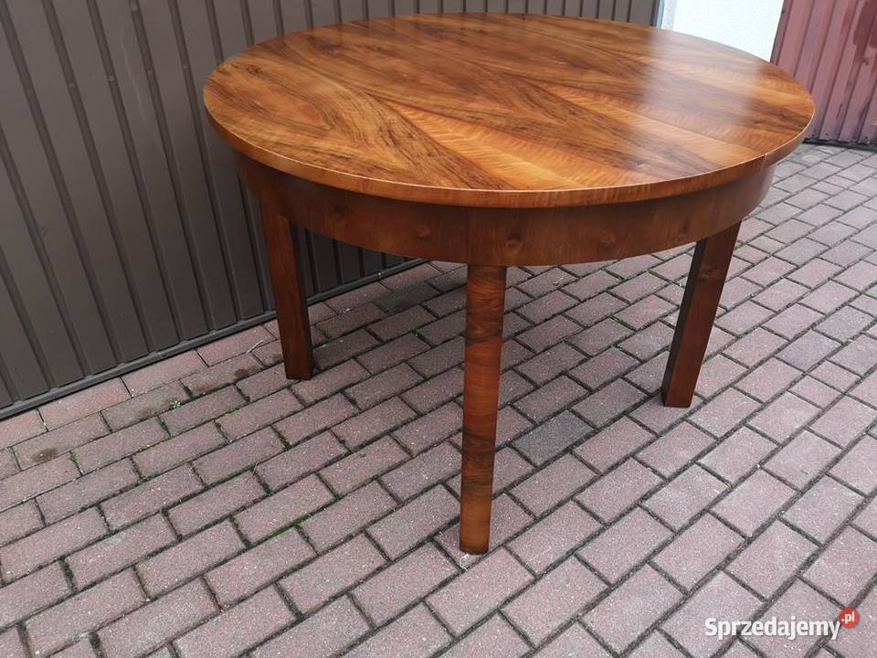 Stół ArtDeco Okrągły Orzech Zgrabny Antyk Stary Meble Swarzędz sprzedam