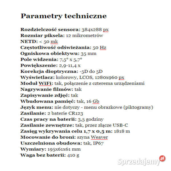 LUNETA TERMOWIZYJNA TERMOWIZOR INFIRAY IRAY SAIM Poznań