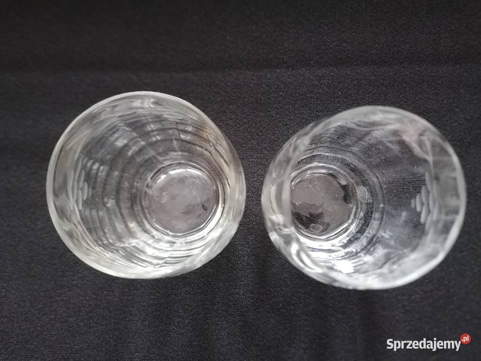 Dwie szlifowane szklanki PRL