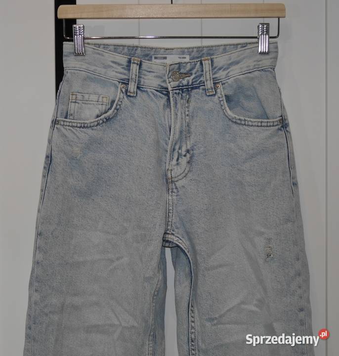 Bershka świetne spodnie dzwony z dziurami 32 XXS
