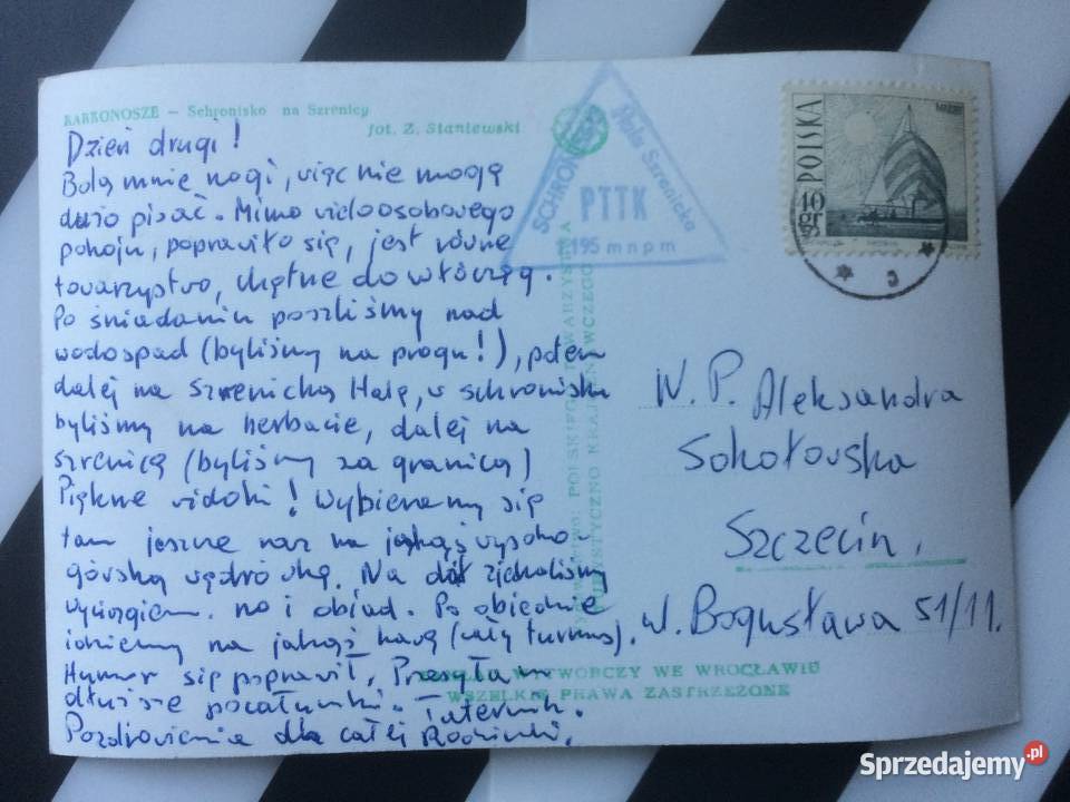 1121 Widokówka Karkonosze Schronisko Pocztówki i karty telefoniczne Szczecin