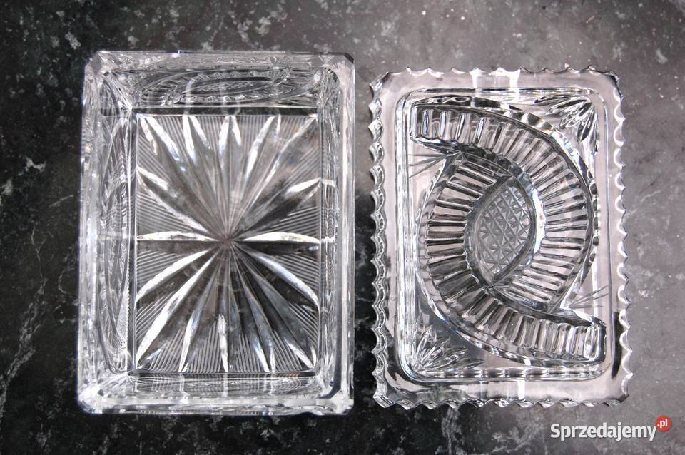 Kryształowa popielniczka z wieczkiem kryształ