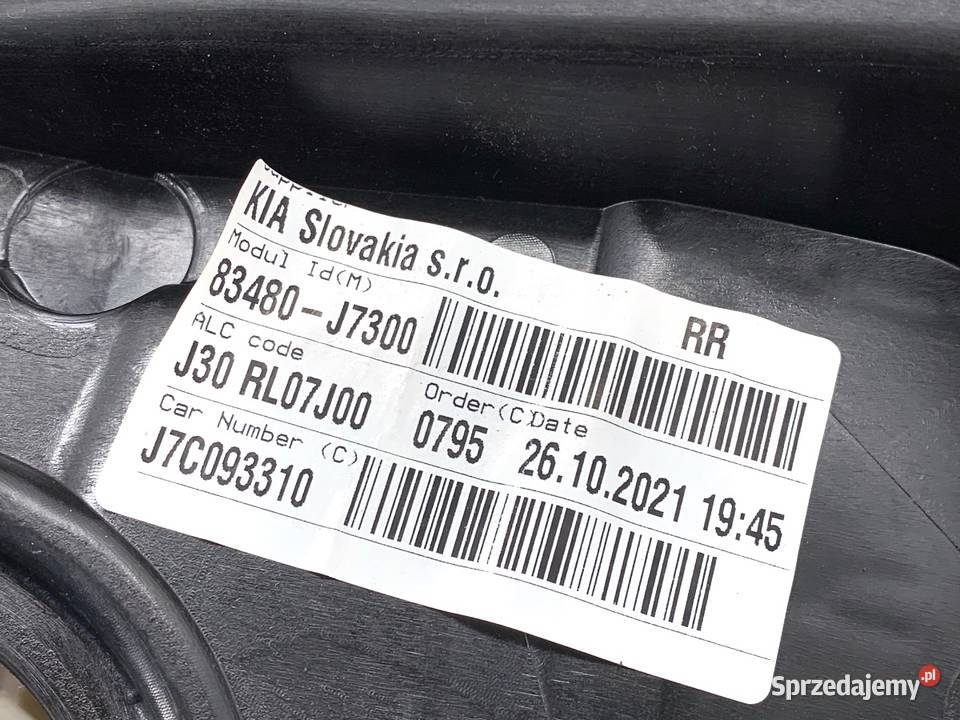 PODNOŚNIK SZYBY PRAWY TYŁ KIA CEED 83480J7300