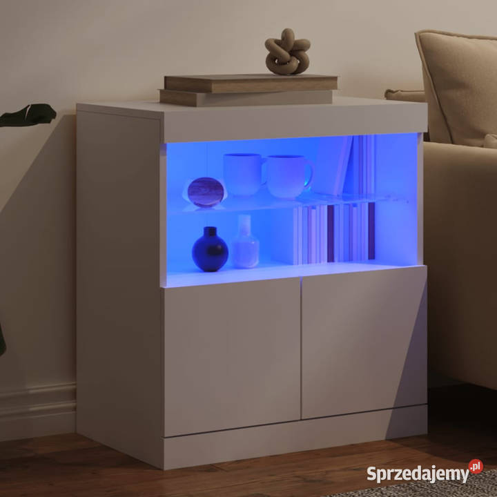 Szafka z oświetleniem LED biała 60x37x67