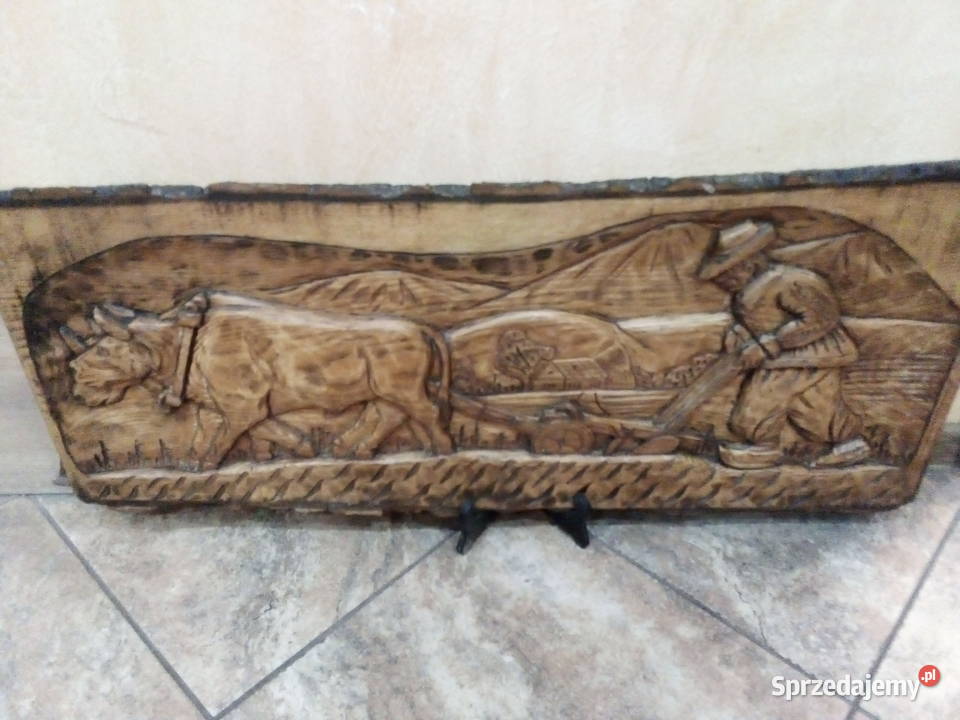 Płaskorzeźby drewniane sprzedam