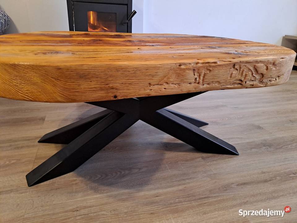 Kawowy stół z starego drewna 65cm mazowieckie Sochaczew