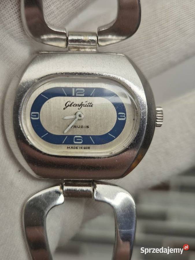 Retro vintage damski zegarek mechanicznyGlashtte Damskie Chorzów