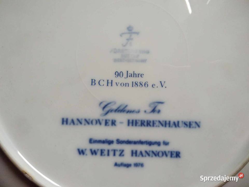 Kolekcjonerski talerz dekoracyjny Hannover Gdańsk