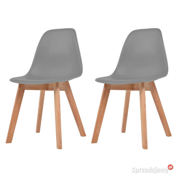 Krzesła stołowe 2 szare plastikowe WM244774 Warszawa sprzedam