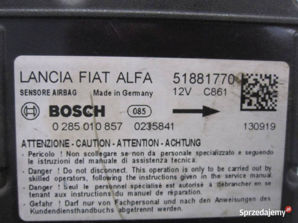 FIAT DOBLO II 13r moduł AIRBAG 0285010857 Kielce