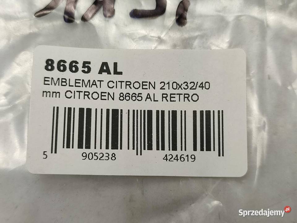 EMBLEMAT NA KLAPĘ BAGAŻNIKA CITROEN 210x3240mm