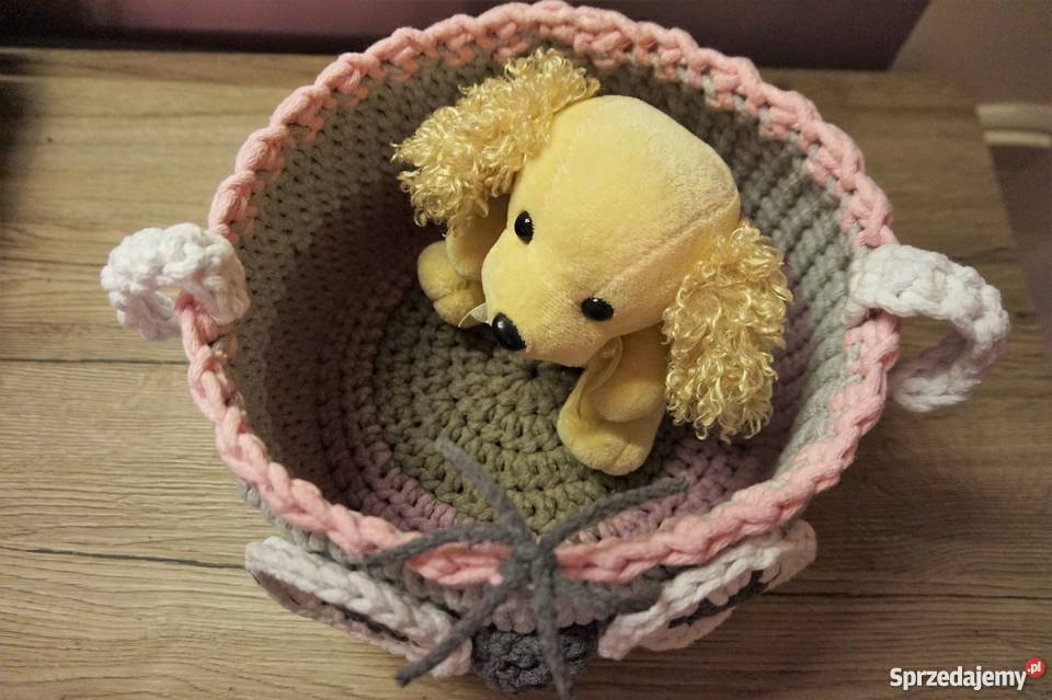 Koszyk ze sznurka bawełn SOWA handmade wielokolorowy Dom i Ogród Józefów