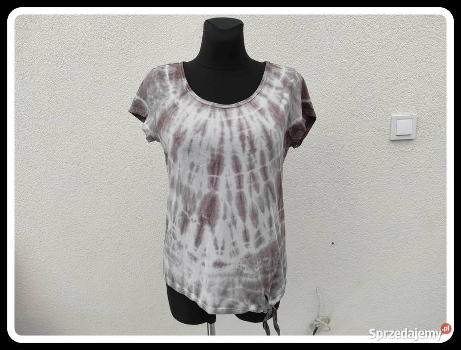 Klasyczna bluzka tshirt rozmiar 40 L 100 bawełna brązowy/beżowy Płock