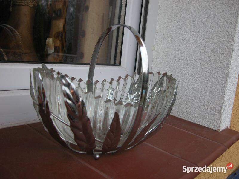 stary szklany kosz sygnowany sprzedam