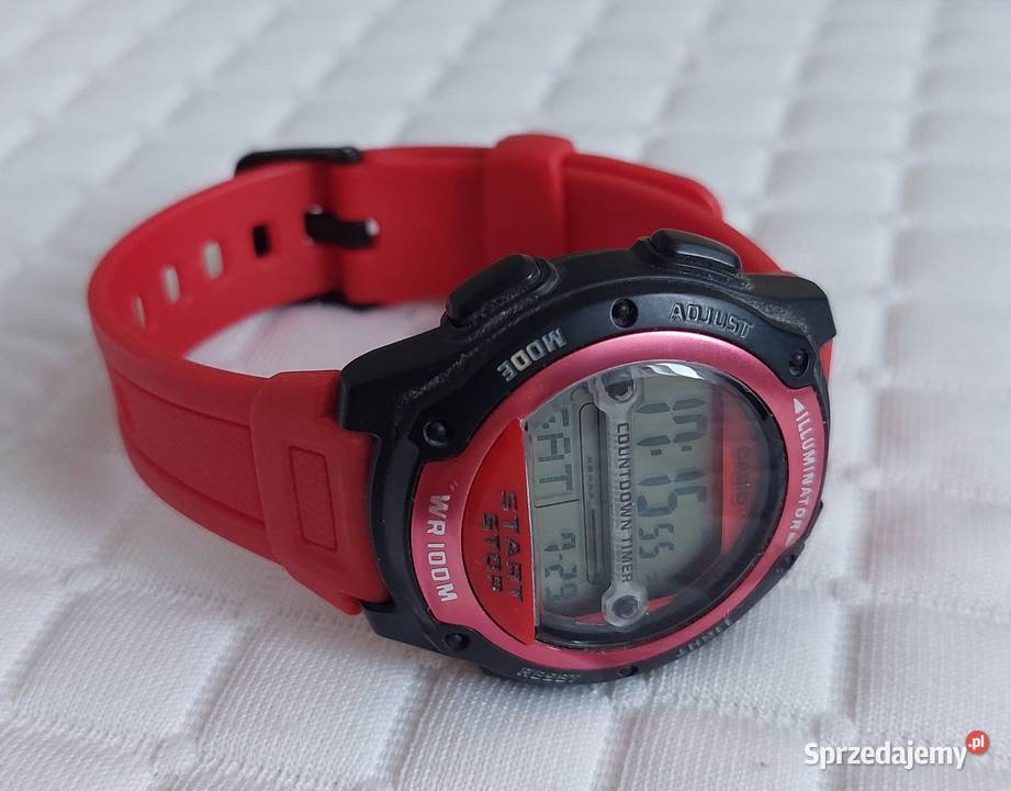 Czerwony zegarek LCD W756 WR 100 m Unisex Warszawa
