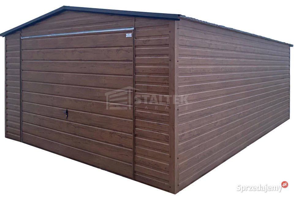 Garaz blaszany 4x5m brama uchylna drewnopodobny samodzielny podkarpackie Łańcut