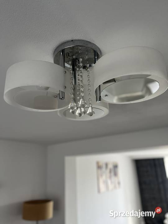Lampa sufitowa z kryształkami kolory led