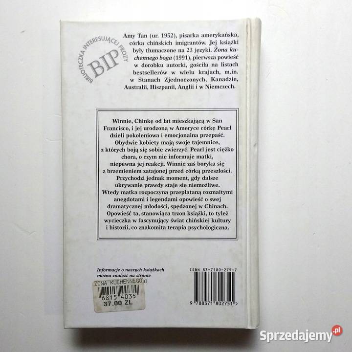 Żona kuchennego boga AMY TAN Kobielice sprzedam