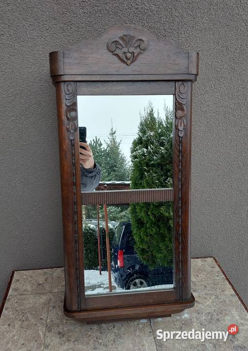 Szafka lustro ze skrzyni starego międzywojennego Tczew