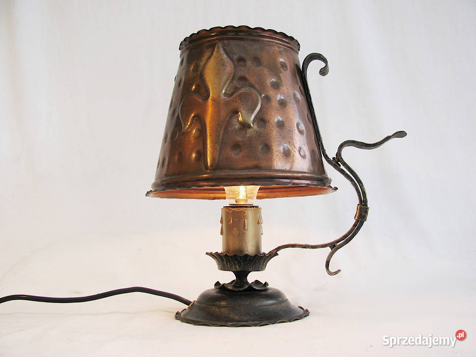 Stara stylowa lampka miedz Vintage
