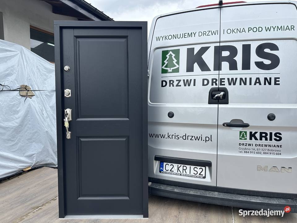Drzwi zewnętrzne drewniane SCHLAGE czarne Drzwi zewnętrzne Lębork