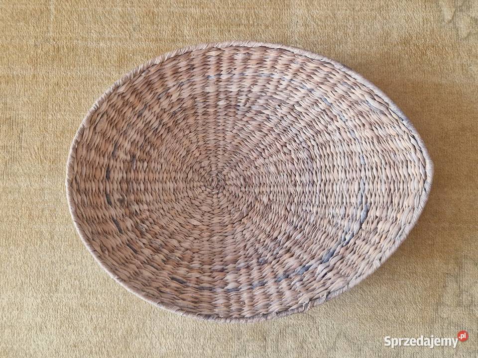 Płaski owalny kosz wypleciony z hiacynta wodnego Warszawa