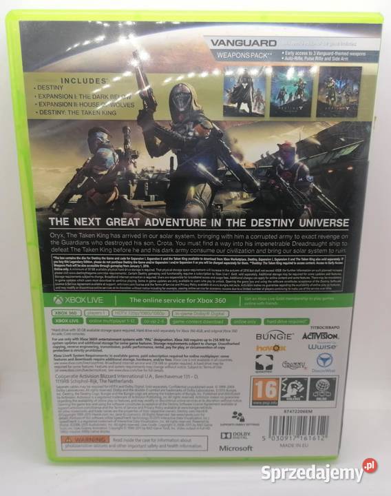 Gra Destiny The Taken King Xbox 360 Xbox360 Gry na konsole Elbląg