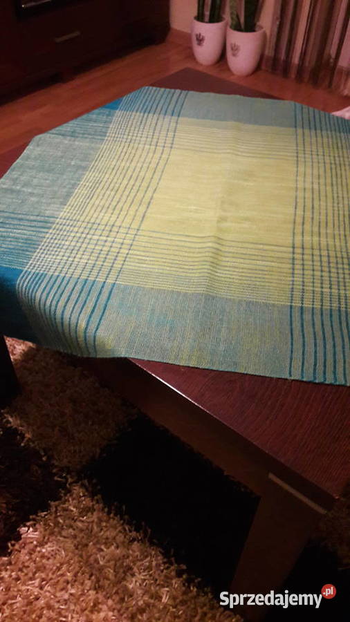 Zielona seledynowa serweta 80 x 80 obrus prl odcienie zieleni