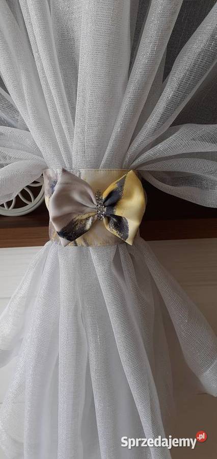 Firany żółto szary kwiat sprzedam