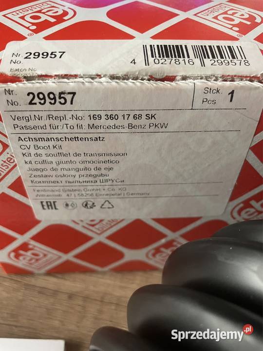 Zestaw osłony przegłubu Mercedes Benz A200 osobowe Zawieszenie i amortyzacja Katowice