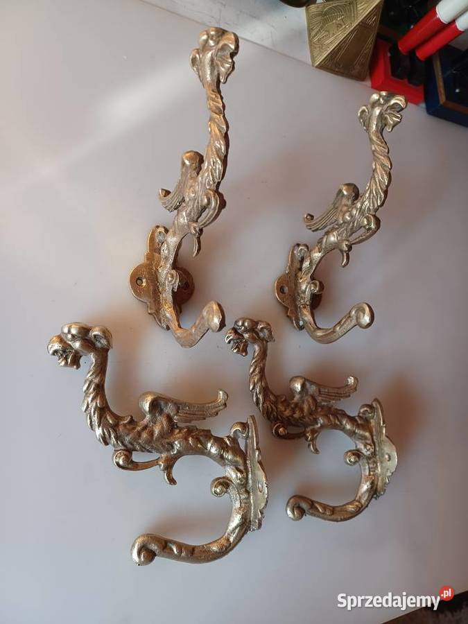 Stylowy masywny wieszak mosiężny Poznań