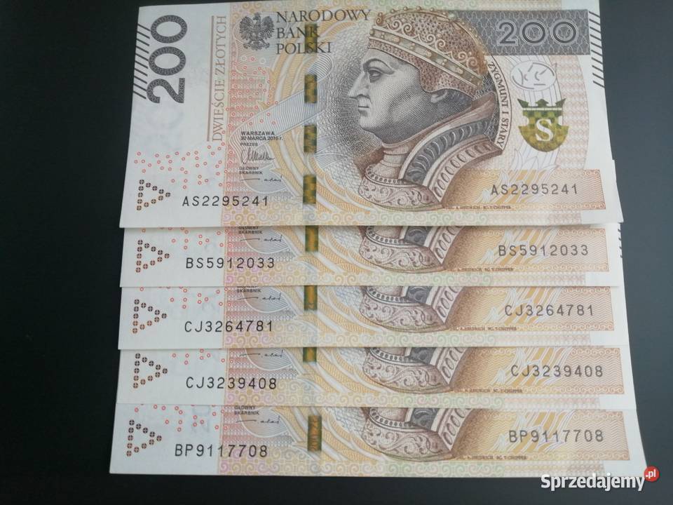 Banknot 200zl z 2015r seria A i B UNC CIEKAWE Numizmatyka