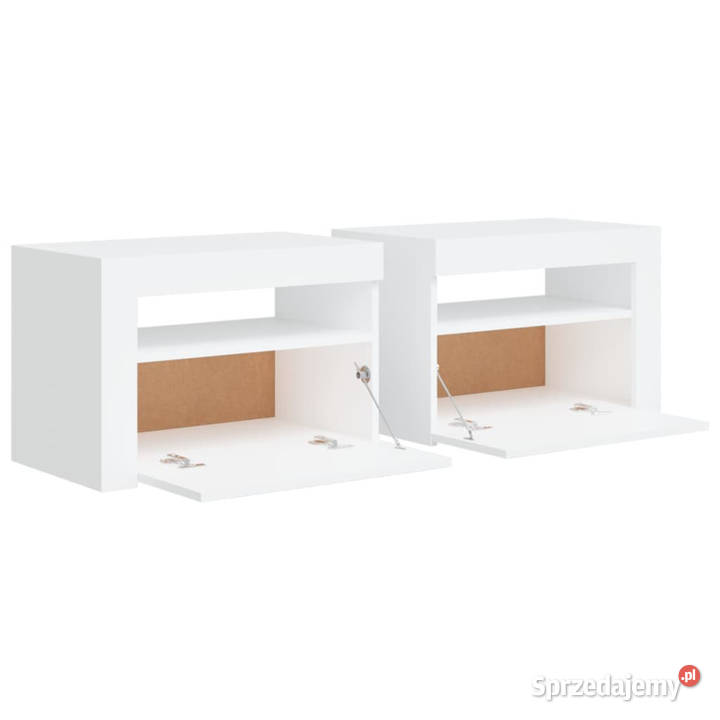 Szafki nocne z LED 2 białe 60x35x40 WM3080734 Warszawa