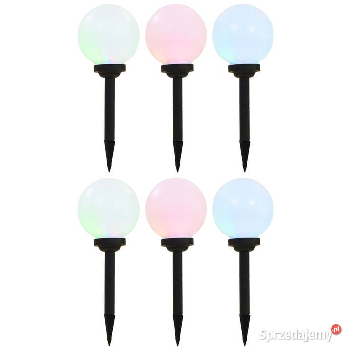 Lampy solarne do ogrodu 6 LED kuliste 20 RGB Warszawa