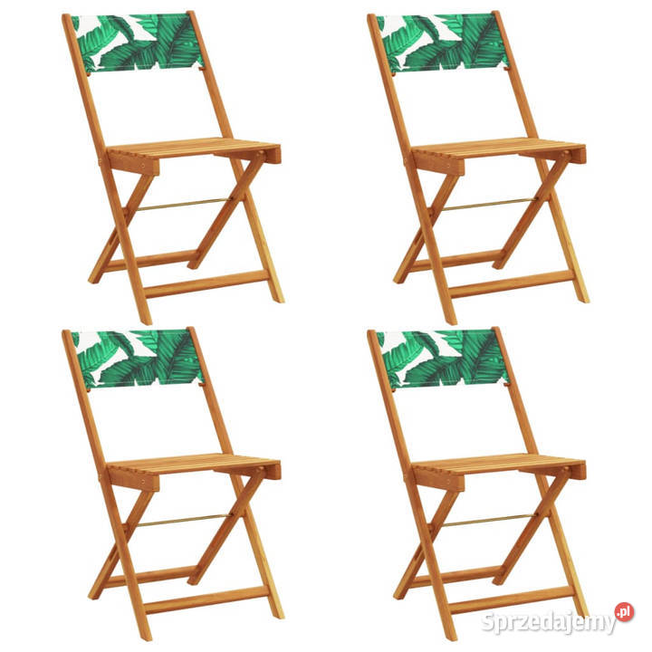 Składane krzesła ogrodowe 4 zielona tkanina i