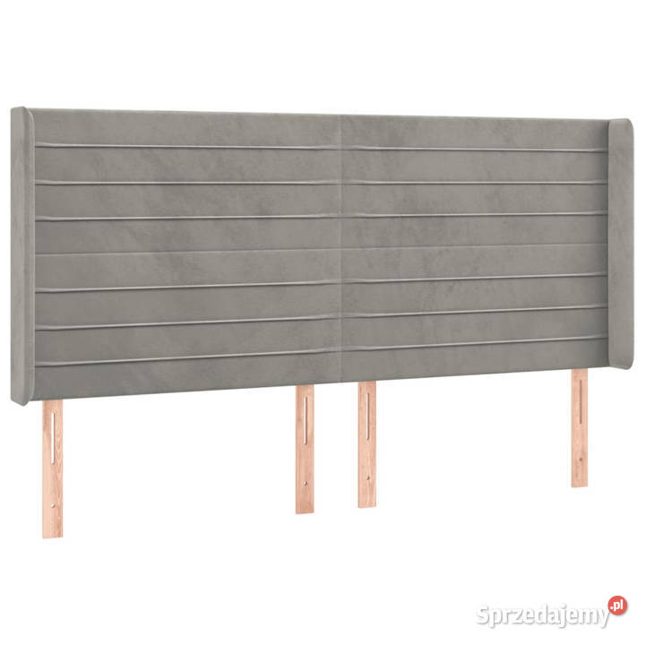 Zagłówek do łóżka z LED jasnoszary 183x16x118128 Ramy i stelaże