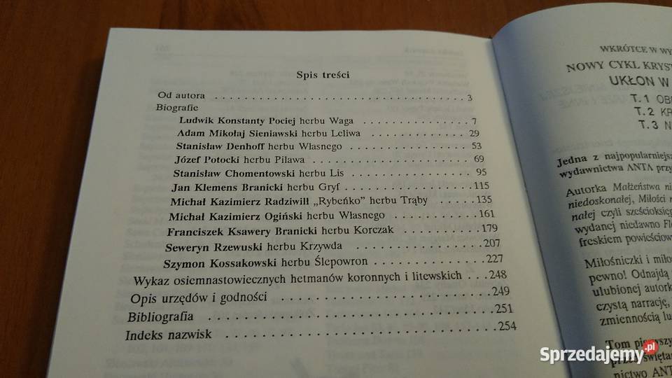 Poczet hetmanów polskich i litewskich XVIII wiek sprzedam