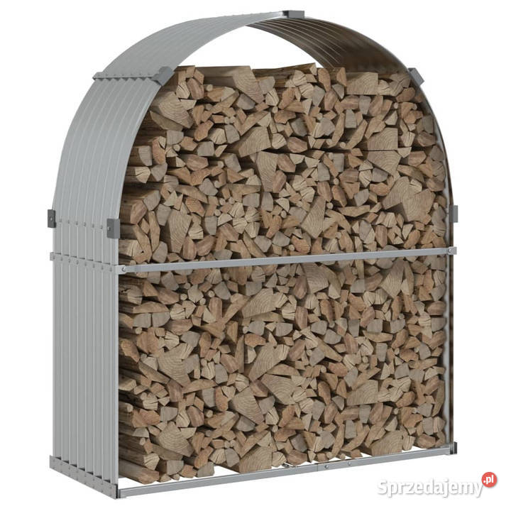 Stojak na drewno srebrny 120x45x140 stal Warszawa
