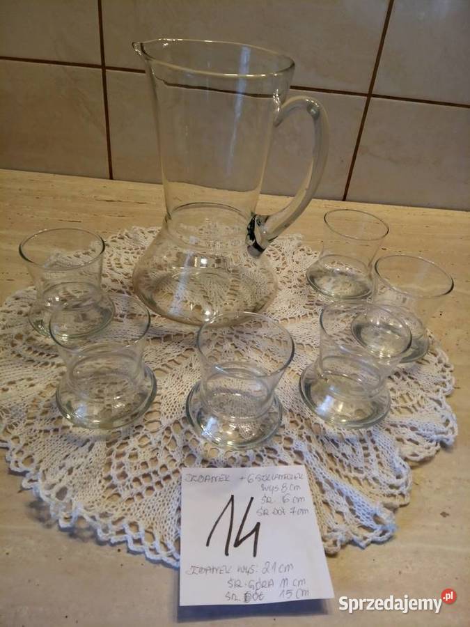 Dzbanek 6 szklaneczek lata 60