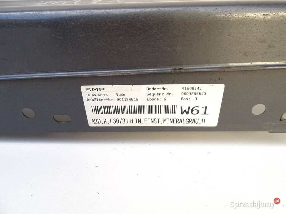 LISTWA PROGU PROGOWA PRAWA 7256912 BMW F30 F31