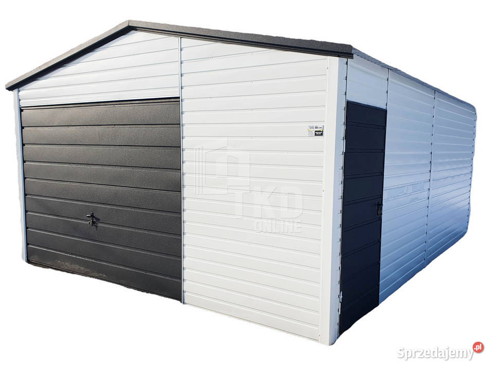 Garaż Blaszany 5x6 Brama drzwi Biały Antracyt wielkopolskie Poznań