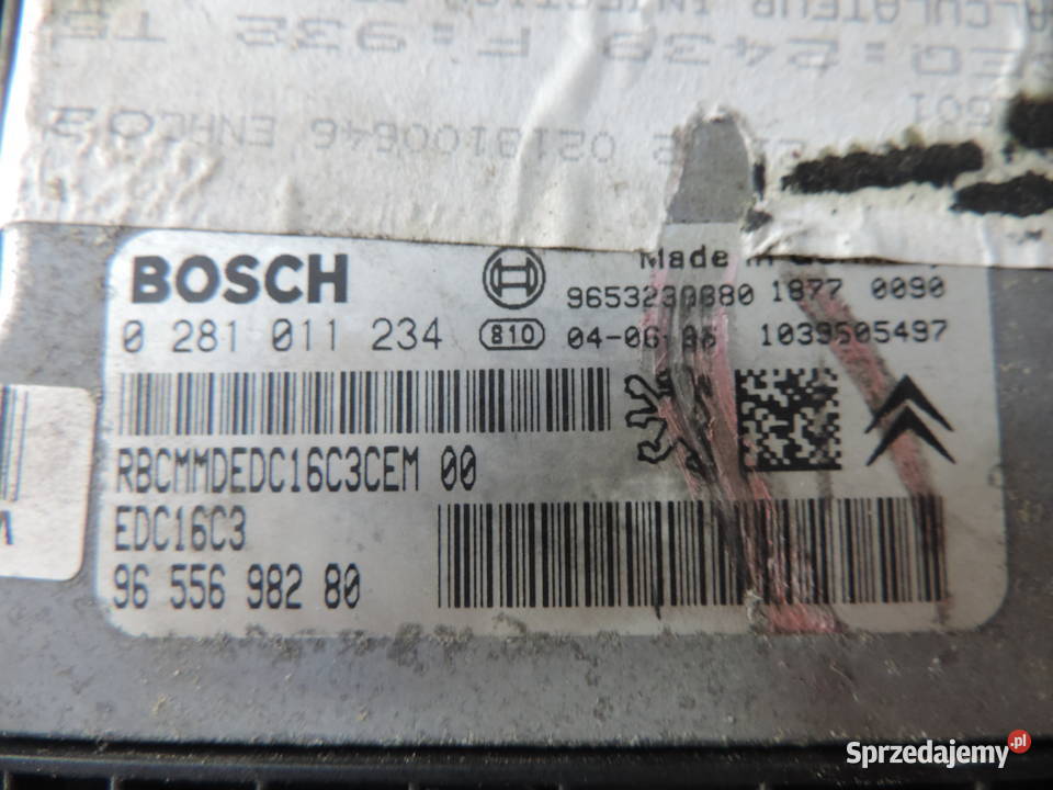 KOMPUTER ZESTAW PEUGEOT 307 16 HDI 0281011234 Nowy Sącz