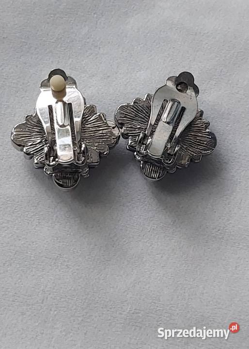 Kolczyki klipsy vintage fioletowy kamień i Białystok sprzedam