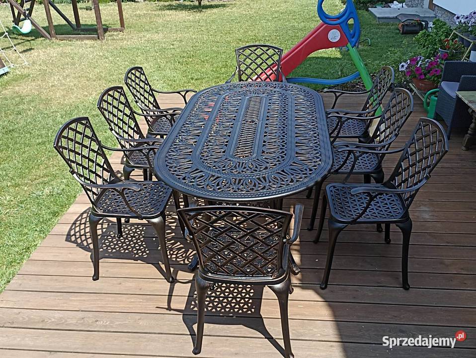 Meble ogrodowe aluminiowe komplet 8 osobowy metal małopolskie Tarnów