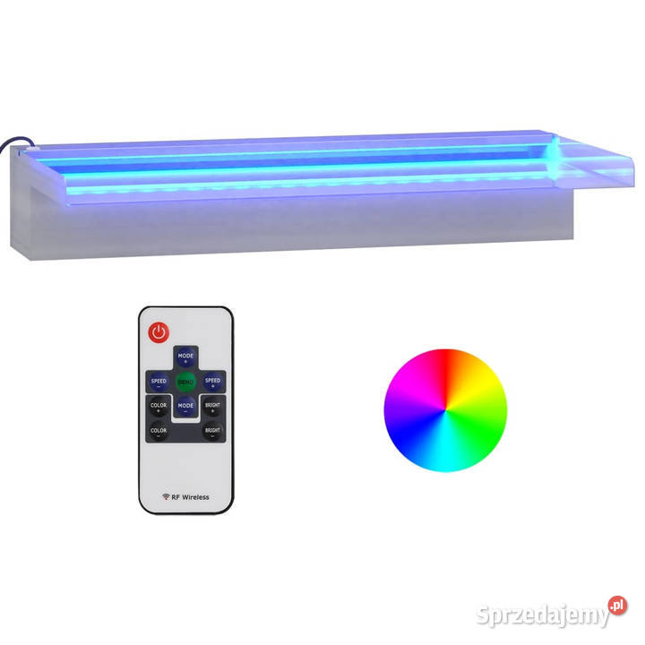 Wylewka do wodospadu z RGB LED stal nierdzewna