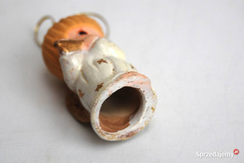 Ceramiczny aniołek grający na flecie zawieszka lubelskie Lublin