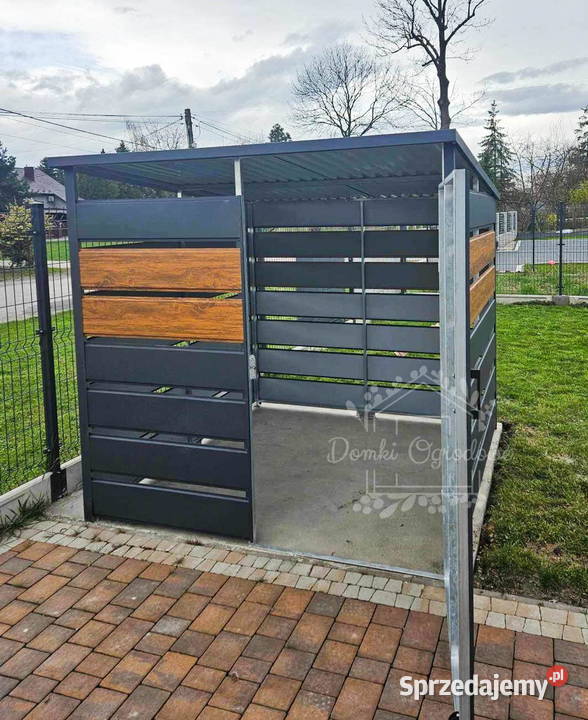 Wiata śmietnikowa 2x2 m antracyt drewnopodobny Szczecin