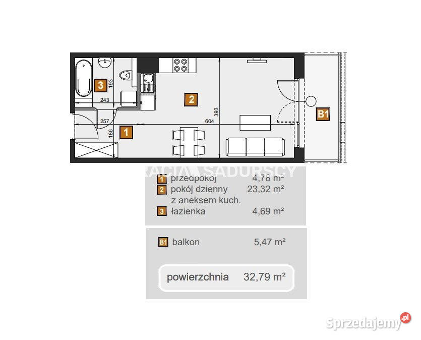 sprzedaży mieszkania 3279m2 Kraków Liczba pokoi 1 małopolskie