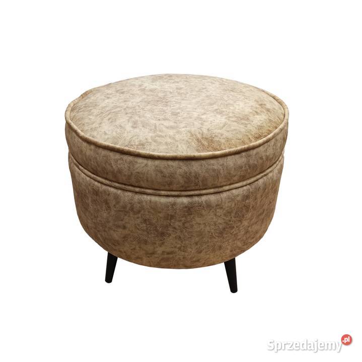 Pufa okrągła podnóżek wysokie nogi Radom toczone