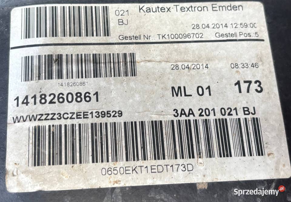 VW PASSAT B7 3AA 20TDI 3AA201021 ZBIORNIK BAK